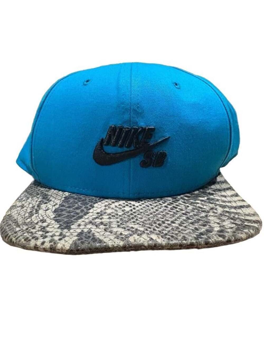 Nike SB Icon Pro Snapback Hat One Size Blue Black Snake Print